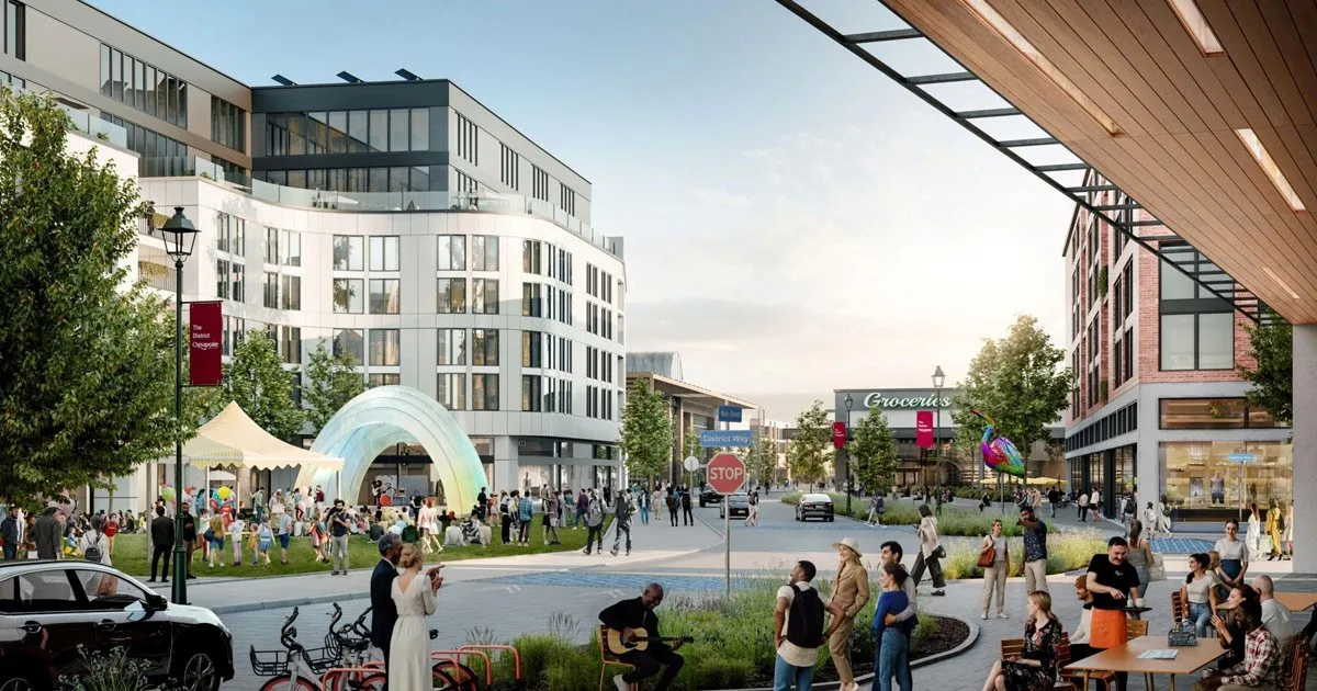 City of Chesapeake rendering of multiuse shopping and living center