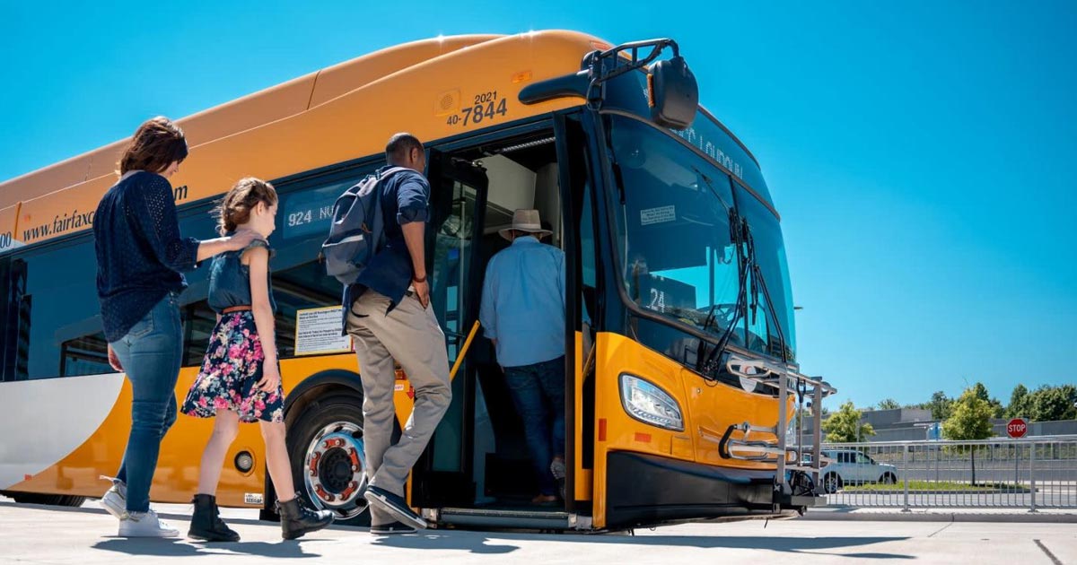 Fairfox Connector bus passengers getting onboard