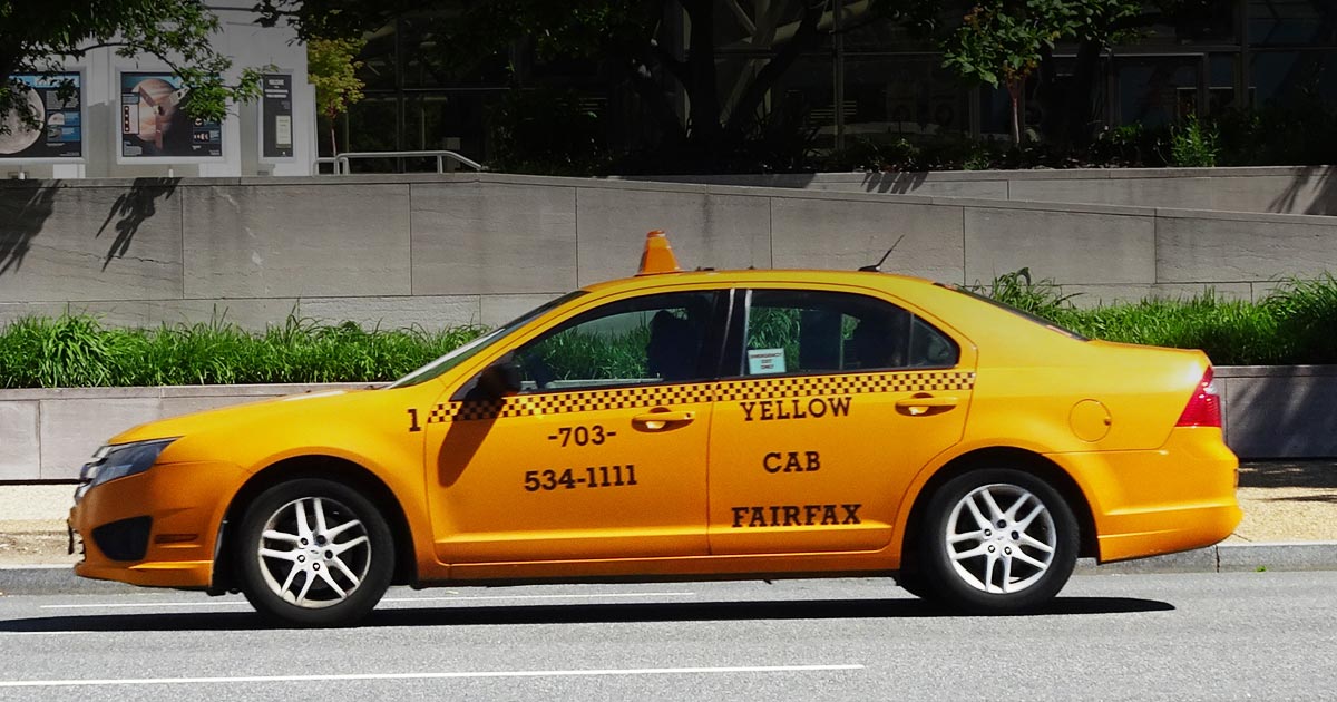 Reston taxicab driving down the road